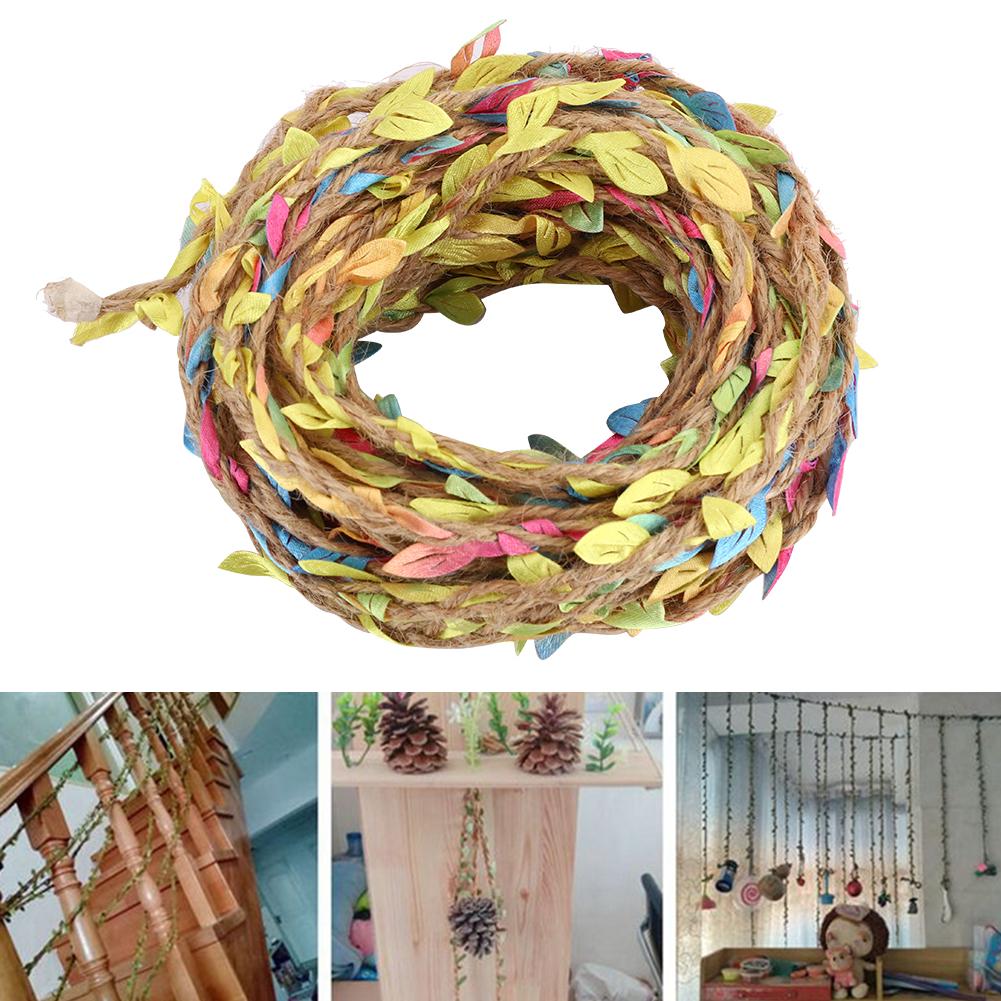 10m Konstgjord Bladrep Klätterväxt Girlang Vävning Hampa DIY Hemhantverk Bröllopsfest DekorFärgglad
