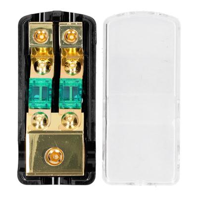 1 In 2 Out 0 4 AWG To 4 8 AWG Audio Power Fuse Holder Box with Transparent Cover for Car Truck Boat RV