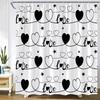 Cartoon Hand-Painted Animal Shower Curtain Cat Bird Rabbit Plant Flower Child Bathroom Decoration with Hook Bath Hanging Screen