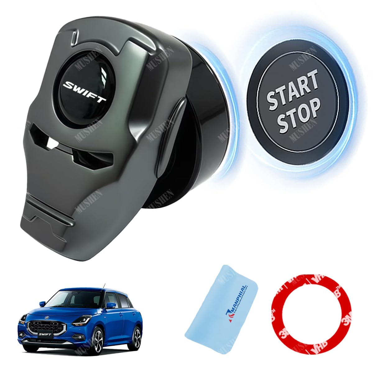 Car Engine Start Button Engine Push Button Cover Funny Car Applies to Swift золотой