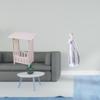 Bedside Table with Ceramic Girl Figurine Modern Porcelain Lady Statue for Hotel Room Balcony Shelf