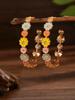 Fashion Floral Design Resin Druzy Hoop Earrings, Cute Women’s Earrings – Natural Craft Variations May Apply