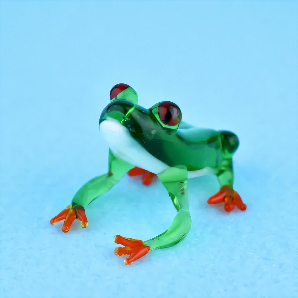 Four Cart Cute Handmade Glasswork Red-Eyed Tree Frog