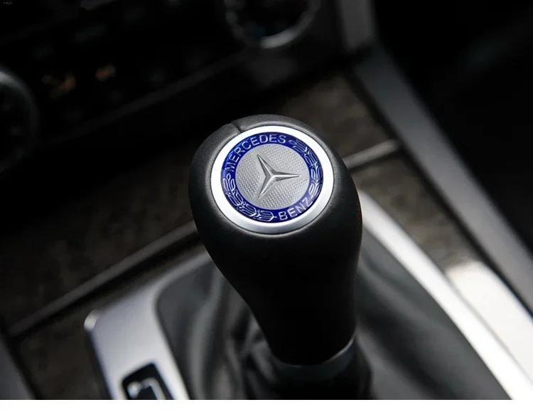 Hot Car Sticker Car Gear Shifter Head Knob Badge Sticker Metal Decal Decoration For Mercedes Benz AMG W204 W205 W203 W211 W212 W