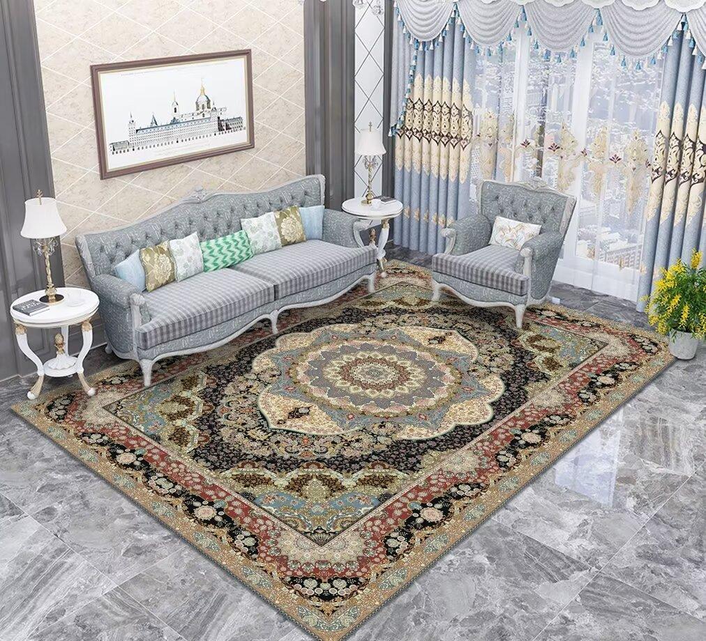 Vintage Persian Carpets Living Room Hall Sofa Chair Area Rug Retro Bohemian Large Carpet Room Decoration Home Floor Mat Washable