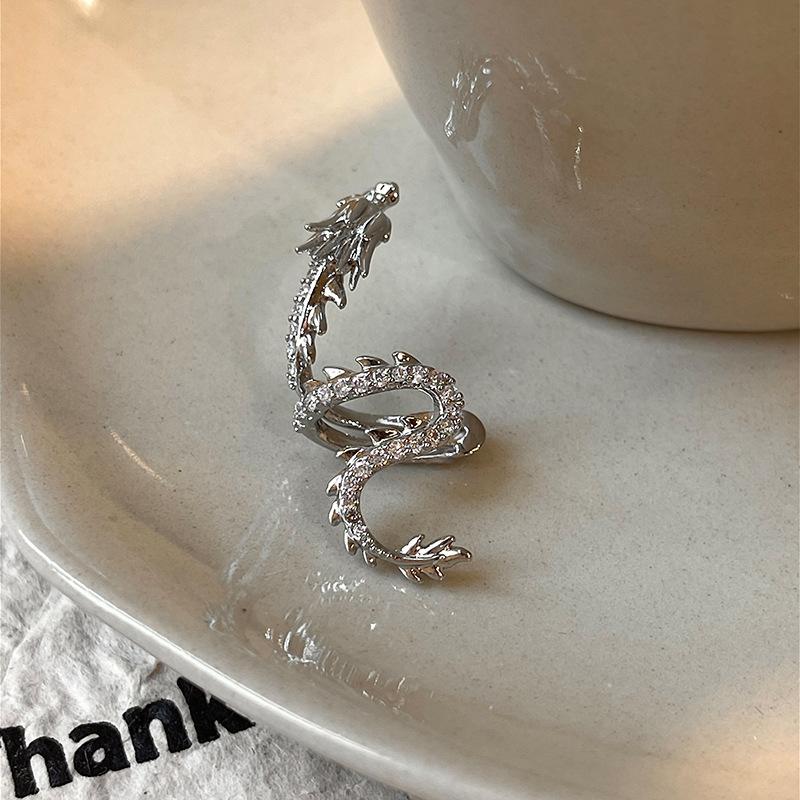 1 Pcs 925 Sterling Silver No-piecing Zircon Dragon Clip Earring For Women Girl Ear Cuff Jewelry Brincos Bijoux Femme