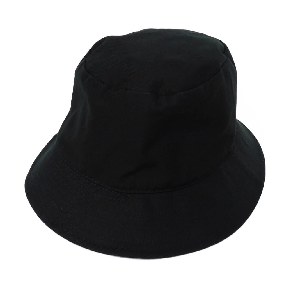 Used 10431 Logo Bucket Hat 2AU5B968P.38UB 7919 M 22.8" Gabardine White New Logo Cotton Black Unisex from Japan AUTHENTIC