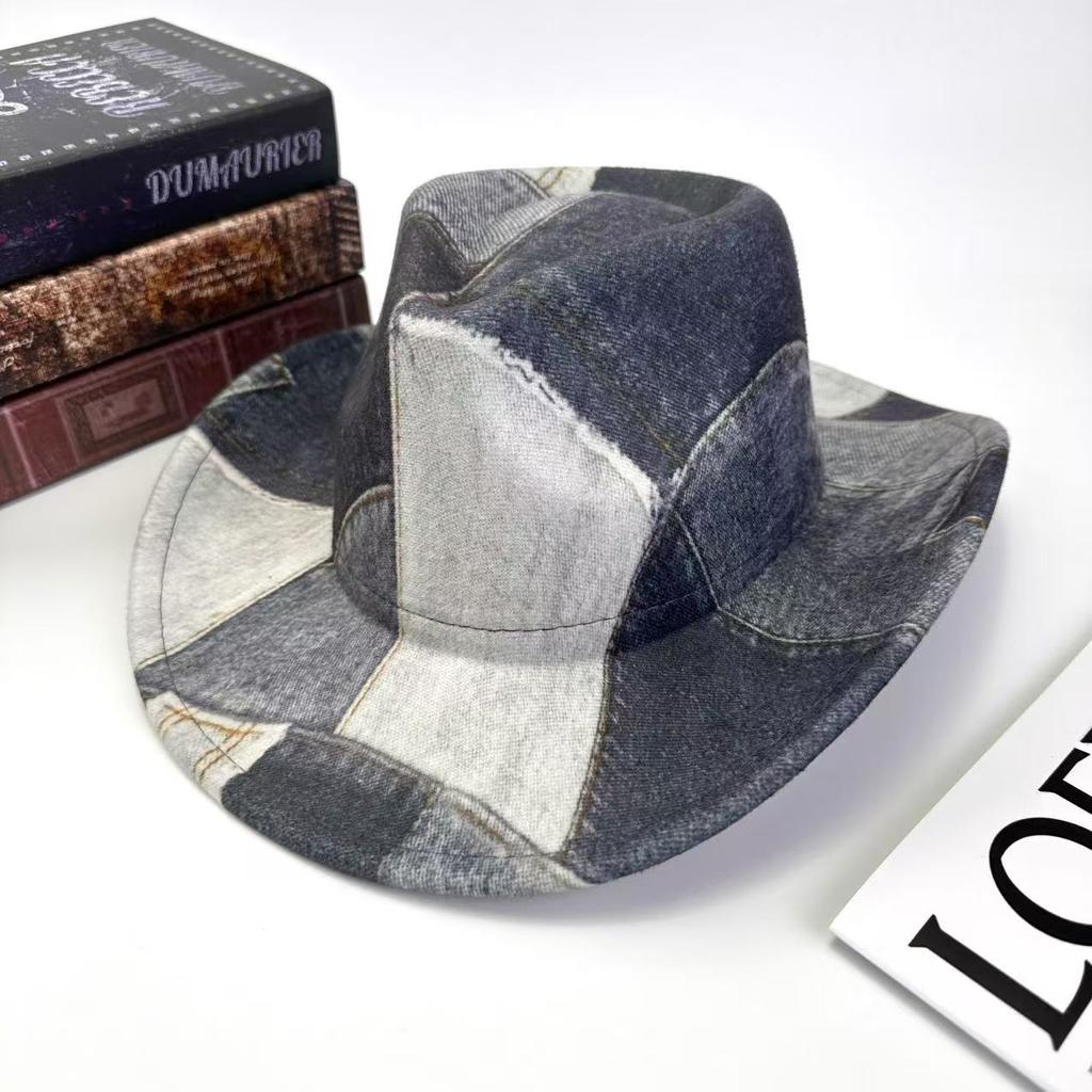 Mountaineering Top Hat Western Cowboy Hat Vintage Retro Color Matching Heart Top Jazz Hat