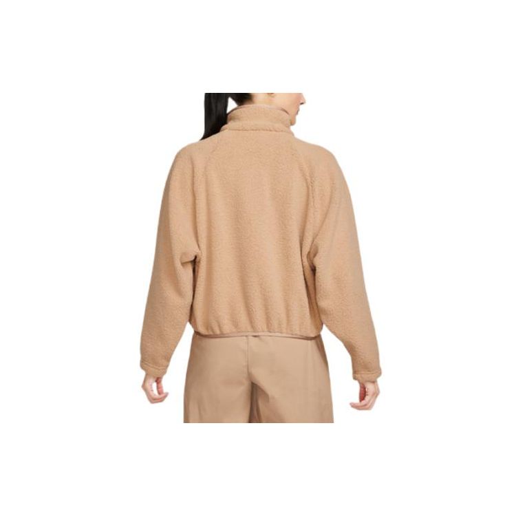 Nike Fleece-Lined Funnel Neck Jacket With Logo Print Women Jacket Maize DO7761-200