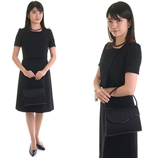 Aurora Formal Bag with Wave Ribbon, Made in Japan, Water-Repellent, Large, Black Formal Bag, Funeral Bag, Wake, Condolences, Black, Suitable for