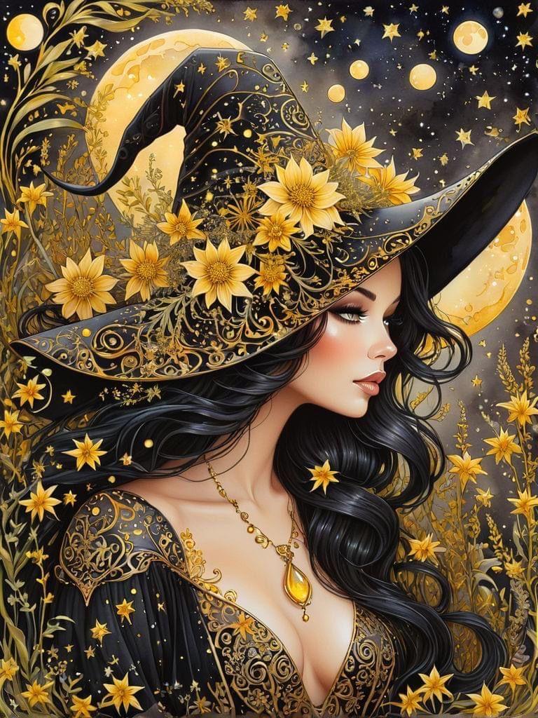 Fairy Dust AB Wonderful Witch Girl 5D Diamond Painting Kits Cartoon Magic Woman Art DIY Drills Mosaic Embroidery Cross-stitch