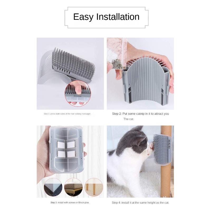 Cat Brush Corner Comb Massage Self Groomer Hair Remover Catnip The Face With A Tickling Brush Pet Grooming Cat Accessories
