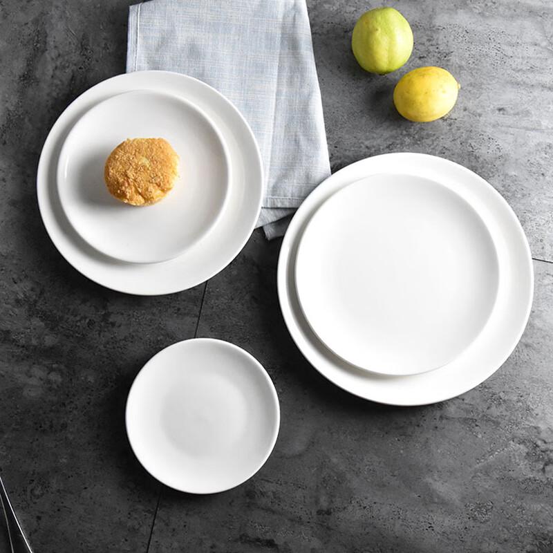 ZISIZ White Ceramic Dinner Plate