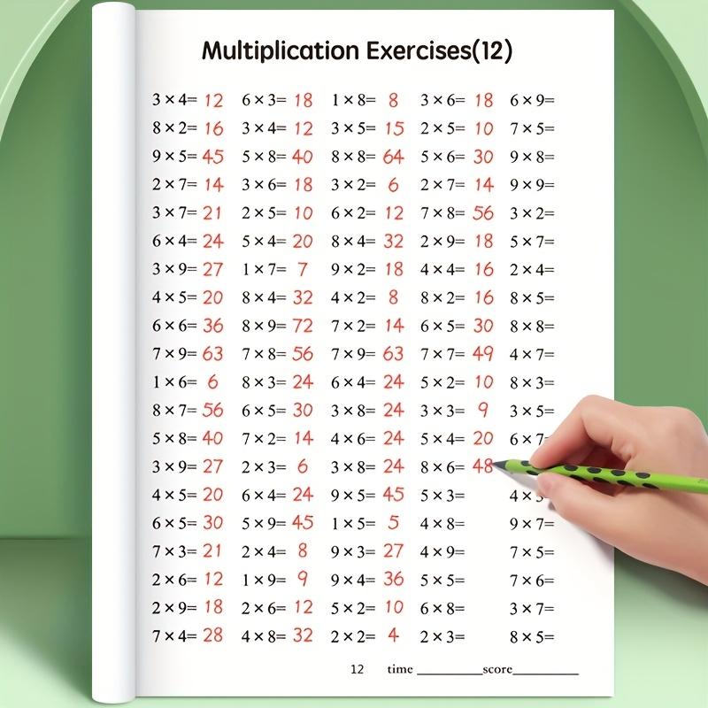48-Page Multiplication and Division Workbook Fit For ideal Children Aged 3 & Above - Durable Arithmetic Includes Hand