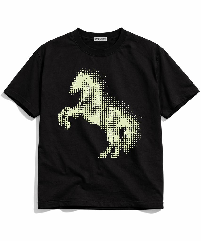 NP STUDIO Dot Stallion Oversized Short Sleeve T-Shirt [ 2 Colors ]