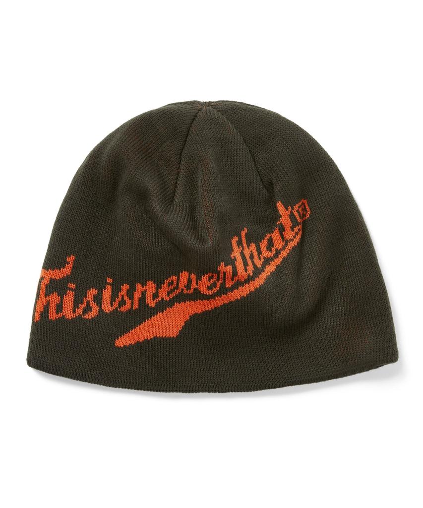 THISISNEVERTHAT Script Logo No Cuff Beanie Olive