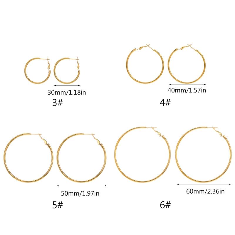 Stainless Steel Round Earrings Elegant Cartilage Huggie Hoop Earring Lightweight Geometric Ear Rings Women Accessories