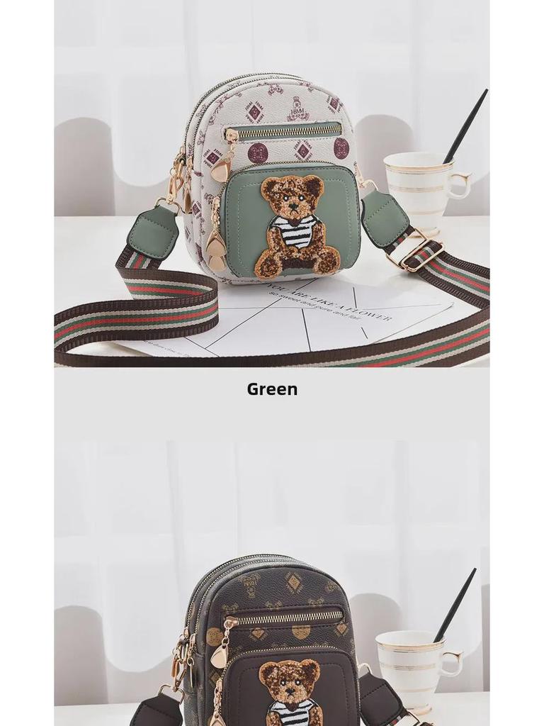 Sac à bandoulière mini mode femme 2022 en cuir souple multicouche - Petit porte-monnaie rond pour téléphone