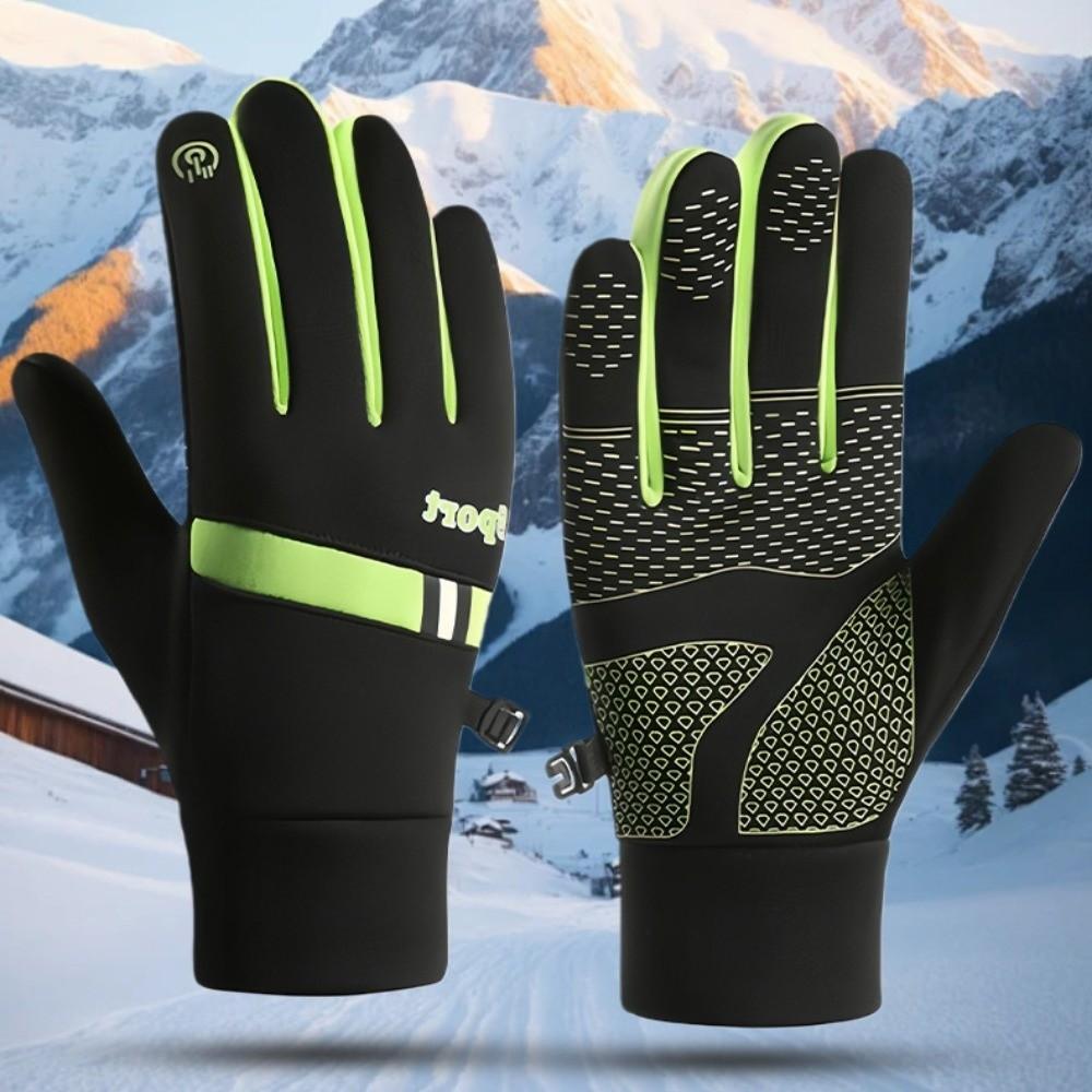 Lock Buckle Thick Cycling Gloves  Warm Outdoor Gloves Winter Cycling Gloves  Sports