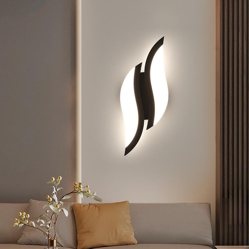 Modern Minimalist Wrought Iron Acrylic LED Wall Lamp for Bedside and Staircase Decoration