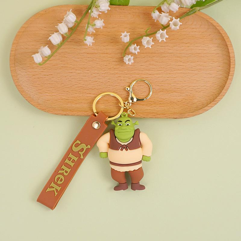 Creative Cartoon Shrek Monster Rubber Keychain: Soft Kids Pendant Ornament