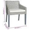 VidaXL 2x Chaises à Dîner avec Coussins Fauteuils de Salon Chaises d'Appoint Sièges de Restaurant Cuisine Intérieur Gris 325494