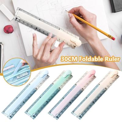 30CM Straight Ruler Foldable Geometric Drawing Ruler Multifunctional Measuring Ruler  School Office