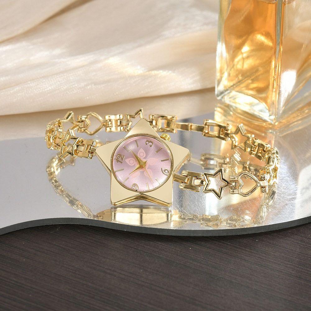 Y2k Charm Star Watch Zinc Zinc Zinc Alloy Chain Watches Luxury Star Shape Bracelet  Woman Ladies