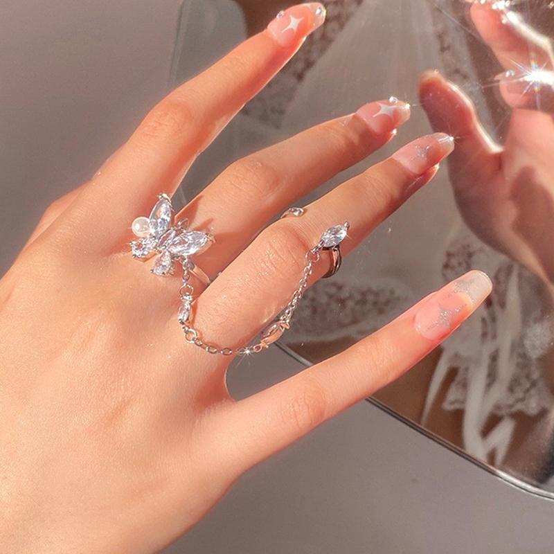 Exquisite Simple Adjustable High-End Opening Flower Ring For Women Creative Fashion Wedding Ring Party Jewelry Accessories Gifts