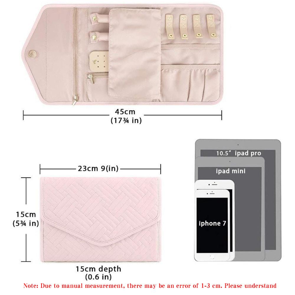 1 Pièce Organisateur de Bijoux Pliable, Organisateur de Bijoux de Voyage Pratique, Pochette à Bijoux Boucles d'Oreilles Colliers Bagues, Sac Roulé à Bijoux,