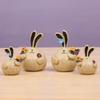 Bunny Rabbit Resin Figurines Statue with Flowers Cute Animal Easter Garden Home Decorations Easter Gift