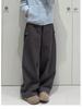 Women's Deep Gray Slim High Waist Wide Leg Cargo Pants 2026 - Loose Casual and Versatile