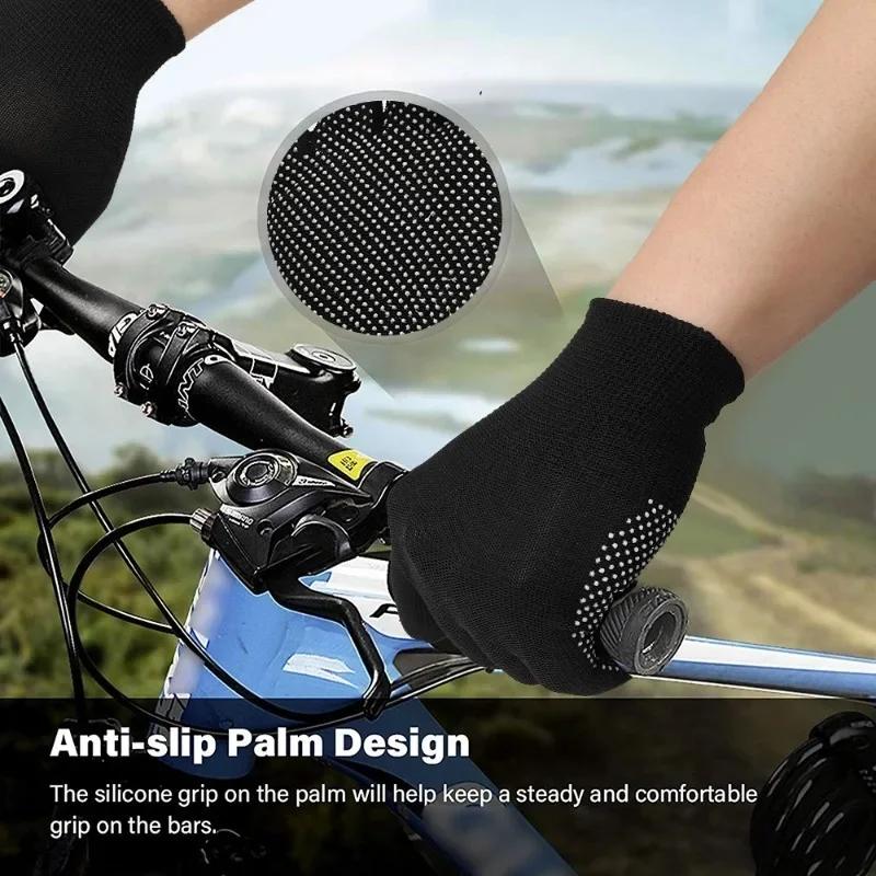 Non-slip Touchscreen Nylon Gloves Men Women Summer Outdoor Riding Sport Fitness Breathable Non-slip Sunscreen Half Finger Gloves