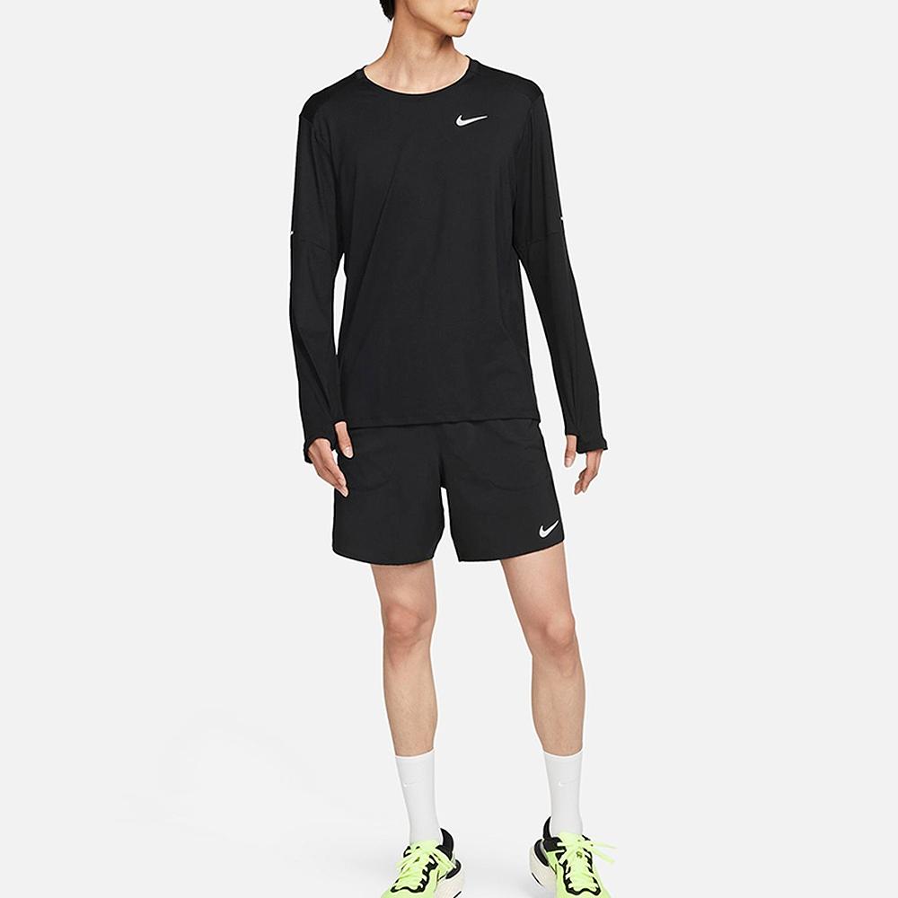 Nike Reflective Logo Slim Fit Printed Running Training Long Sleeve T-Shirt Men Tops Black DD4755-010