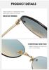 Fotochromowe Bezramowe Owalne Damskie Okulary Przeciwsłoneczne - Ochrona UV i Modny Styl INS (Model 2509)