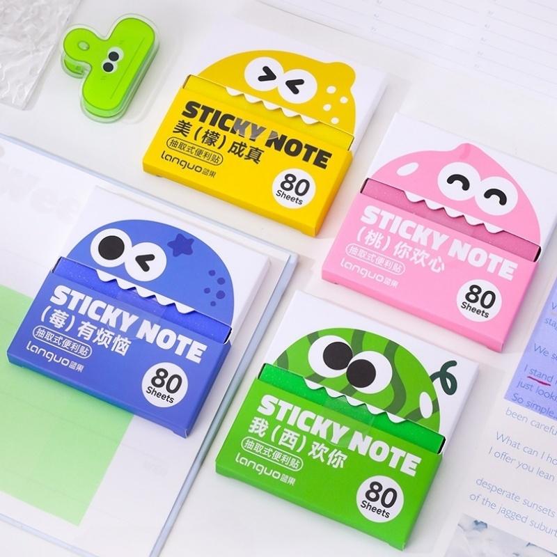 1/6pcs Fruit Funny Sticky Notes 80 Sheets/Pad Self-Adhesive Cartoon Memo Pads Pastel Post Memo Notes Office Stationery A7914