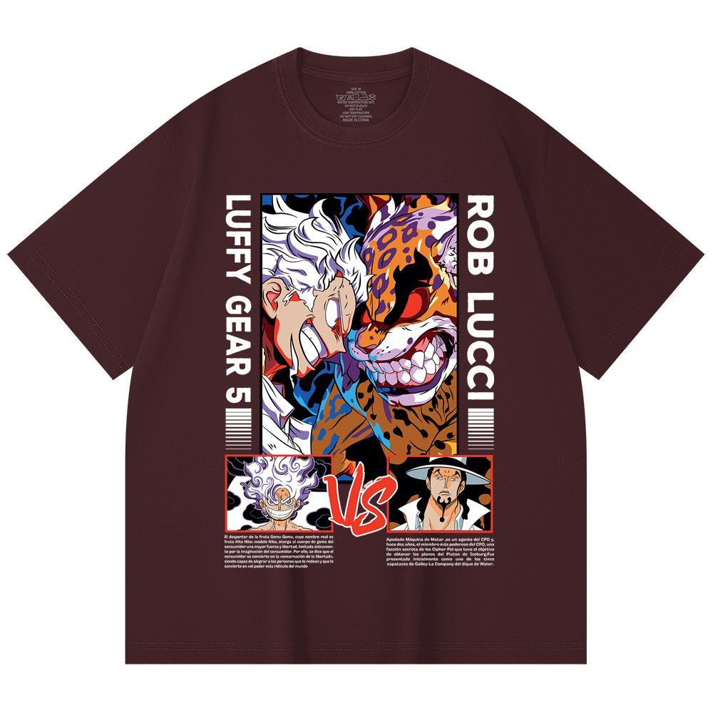 

230 Gsm 100% Cotton One Piece V49 Luffy Lucci Print Unisex Heavy Cotton T Shirt 2XL