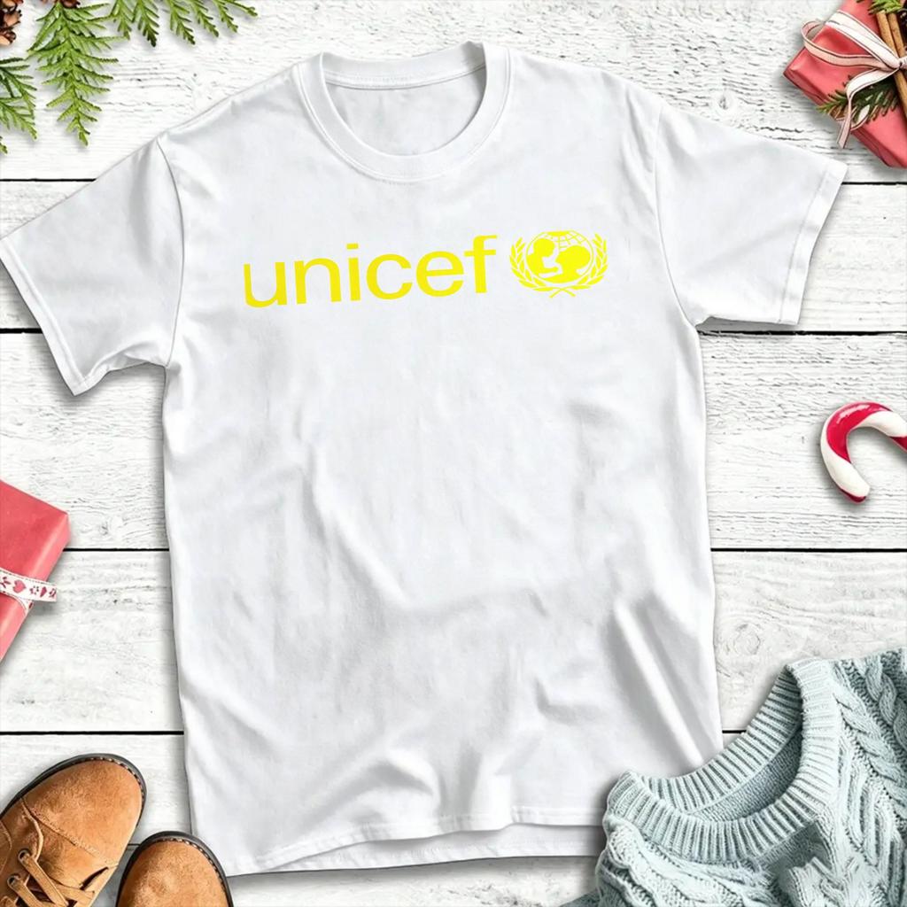 Olunteer Team of the Unicef Charity  T Shirt Summer  Pure Cotton T Shirts For Men's Design Tee Shirt Short Sleeves Funny Tops