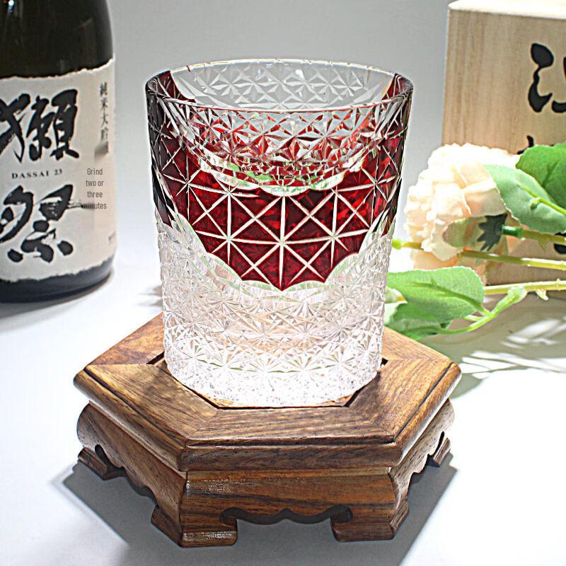 Edo Kiriko Hand-Carved Crystal Whiskey Glass