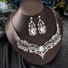 Fashion Jewelry Set Exquisite Clavicle Chain Elegant Necklace Earring Set  Wedding Engagement