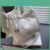 Stylish Large Capacity Soft Leather Diamond Stitch Thread Texture Commuter Shoulder Bag For Women 2023 Summer Korean Version Bucket Bag Fashion