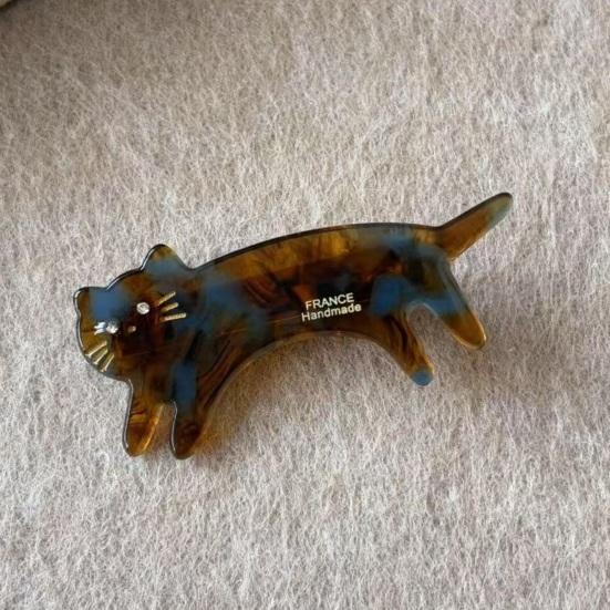 Haarspange Kraftvolle Rutschfeste Haarspange Dreidimensionale Katzenform Acetat Haarspange Haarstyling-Werkzeug Seitenpony Haaraccessoire