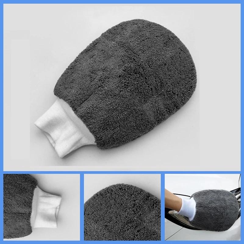 9Pcs Car Wash Cleaning Tools Kit Microfiber Sponge Cleaning Mitten Waxing Pads Sponge Tire Brush Exterior Auto Detailing Kit