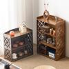 Multi-Layer Living Room Tea Cabinet, Wall-Aligned Sideboard, Household Low Table Storage Unit, Chinese Window Alcove Cabinet