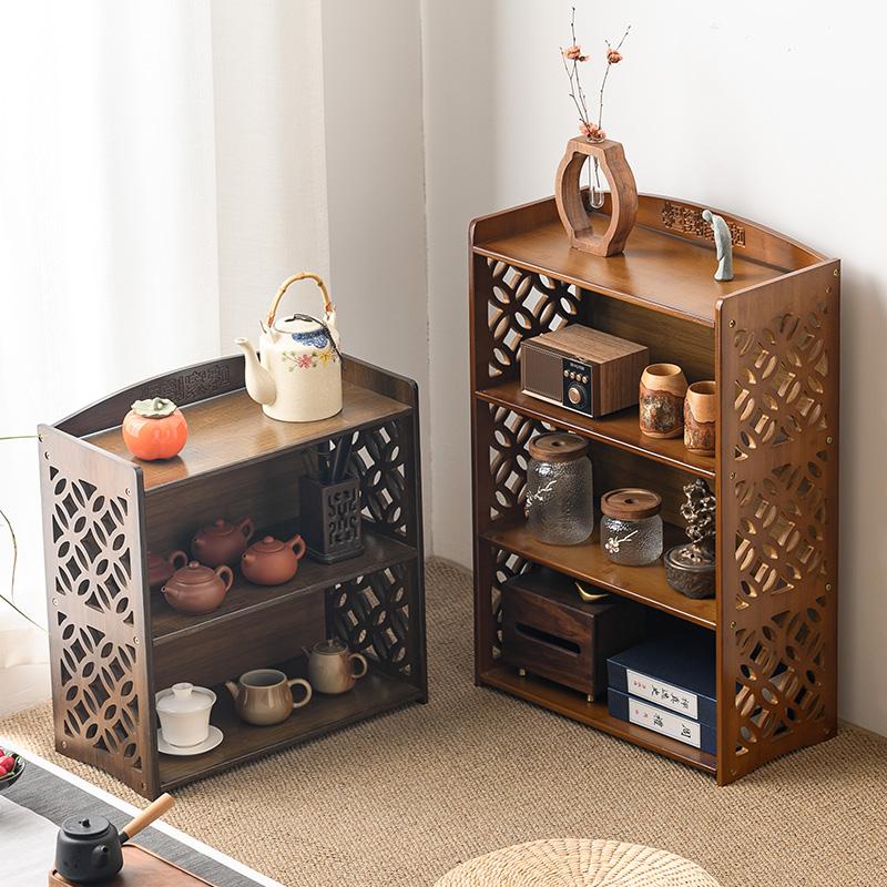 Multi-Layer Living Room Tea Cabinet, Wall-Aligned Sideboard, Household Low Table Storage Unit, Chinese Window Alcove Cabinet