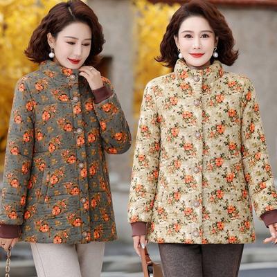 Winter Autumn and Winter Velvet Padded Jacket Thickened New Floral Jacket Loose Padded Clothes Warm Padded Clothes Women
