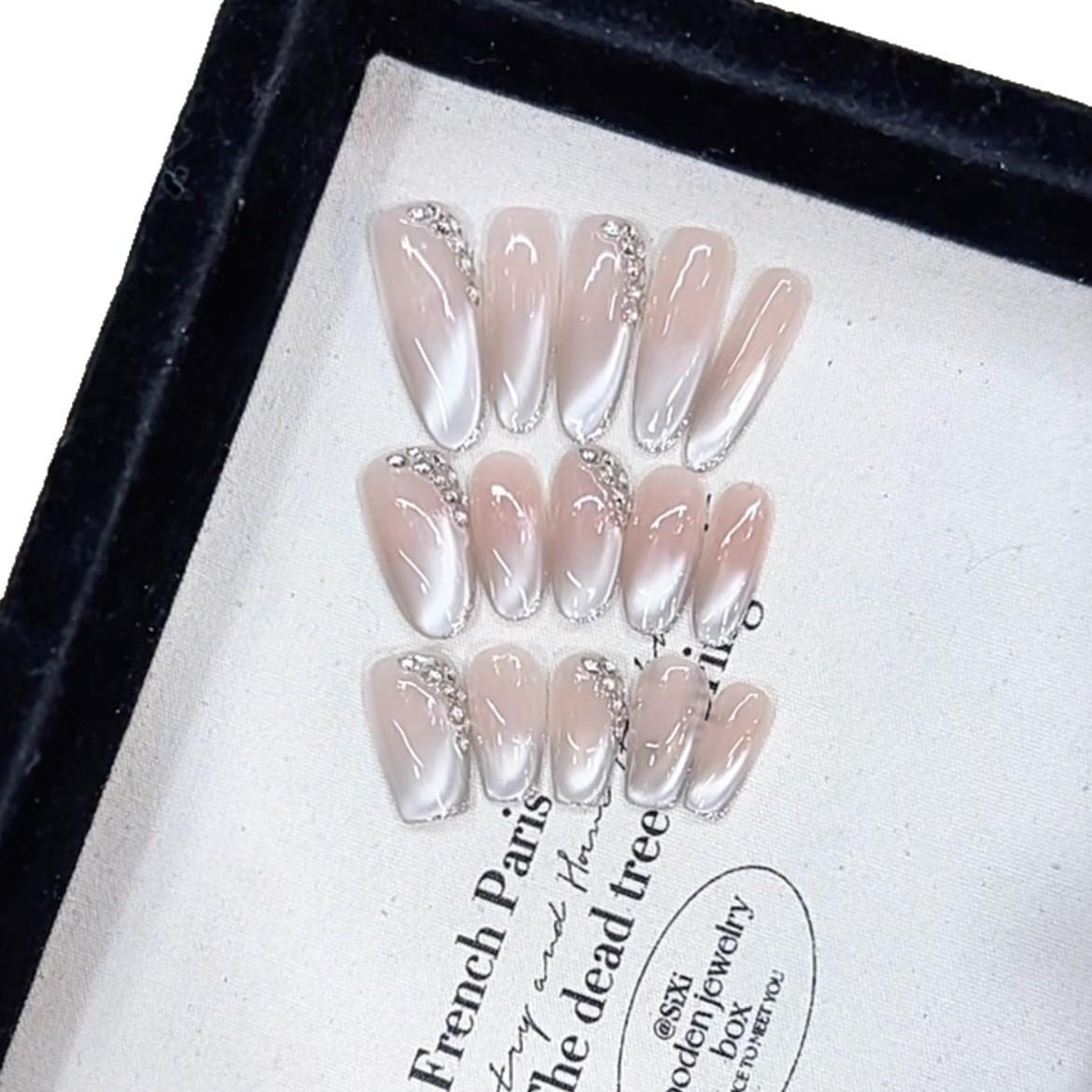 

Чистая броня для ношения на руках Весенне-летний новый стиль Метеоритный дождь Колосья пшеницы Ледяной полупрозрачный Кошачий глаз Чистый и похотливый маникюр Large L