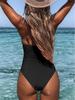 Maillot de bain une pièce pour femme - Dos nu profond, Sexy, Protection solaire, Couleur unie