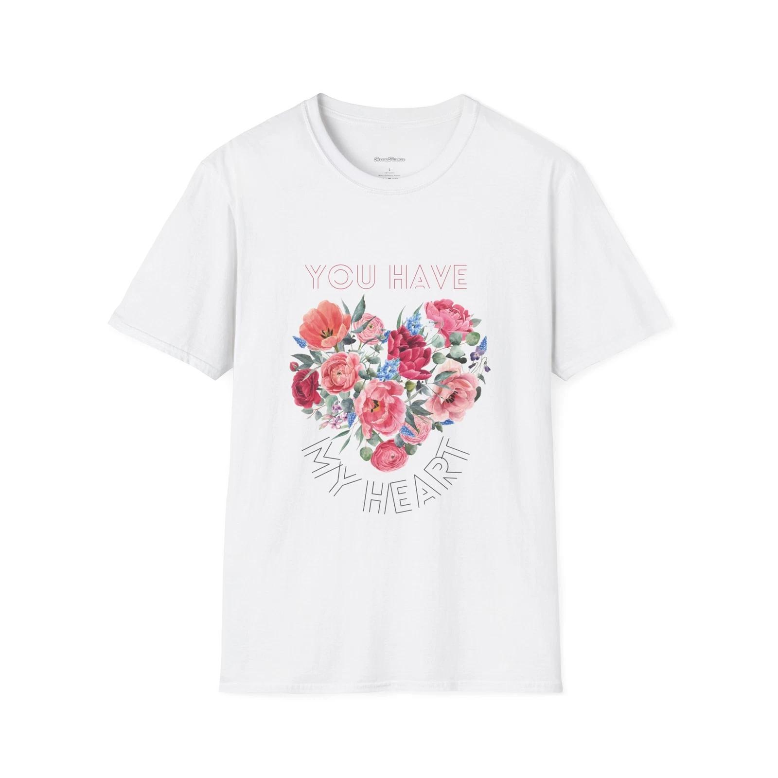 You Have My Heart Unisex T-Shirt, Valentine Day Tee, Romantic Graphic Shirt S
