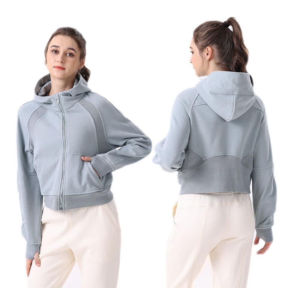 Women's High-Quality Fleece Hoodie: Loose Fit, Zipper, Thickened Yoga Sportswear